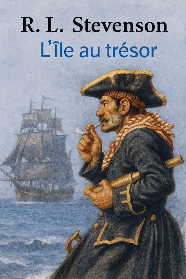 Illustration du roman l'île au trésor de Robert Louis Stevenson